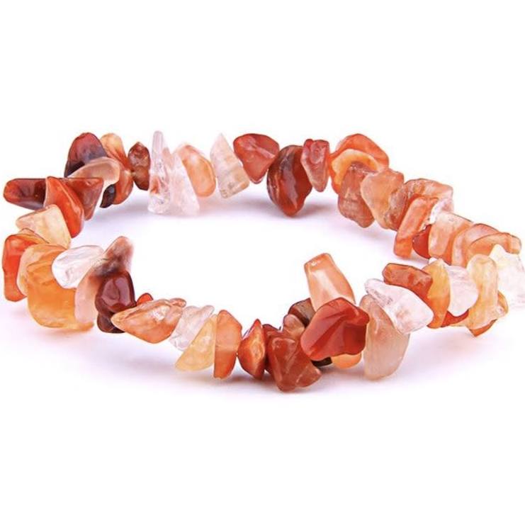 Carnelian Stone Chip Bracelet